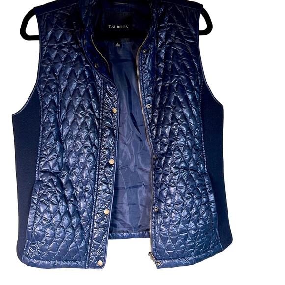 Talbots EUC Large Blue Quilted Vest - Picture 1 of 9